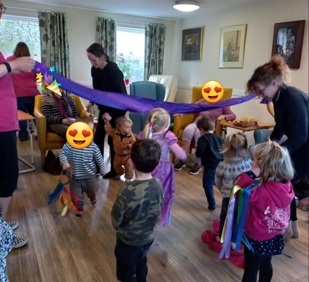 Children visiting residents at Connaught Care Home