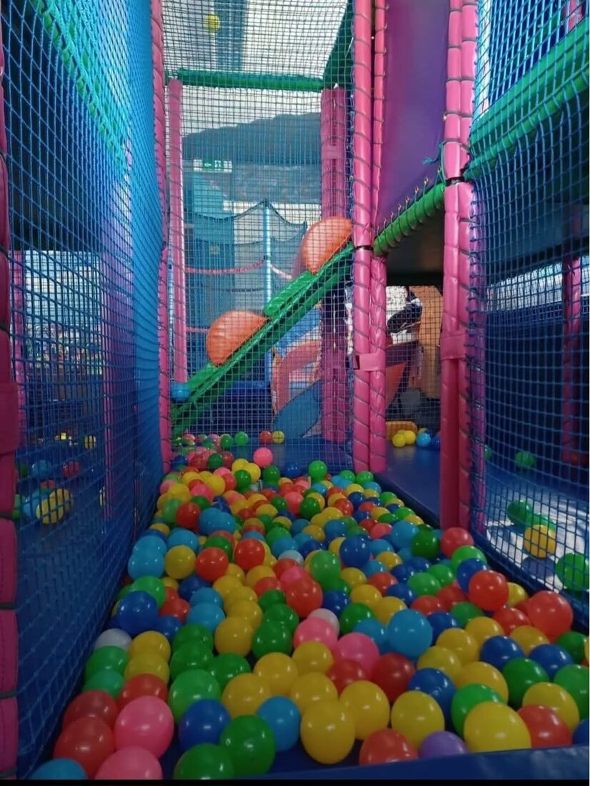 Children playing in the soft play ball pit